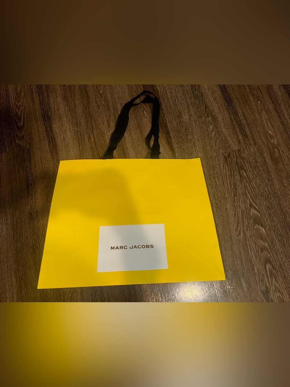 Marc Jacobs Yellow Shopping Bag with Black Ribbon Handles